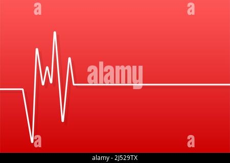 Red heartbeat. Heart pulse. Cardiogram Concept. Vector stock illustration. Stock Vector