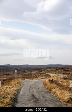 Passing places on A858 road, Isle of Lewis, Scotland Stock Photo
