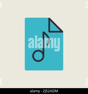 Music file vector icon. Music sign. Graph symbol for music and sound web site and apps design, logo, app, UI Stock Vector