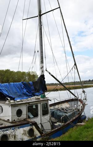 old, abandoned boat, england Stock Photo