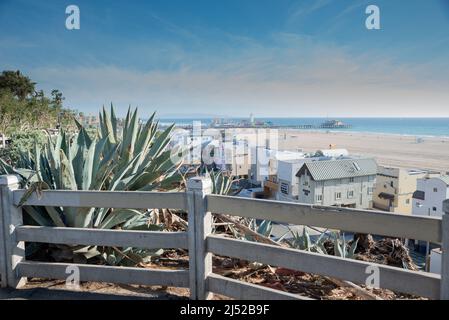 California coast, beach and pier Stock Photo