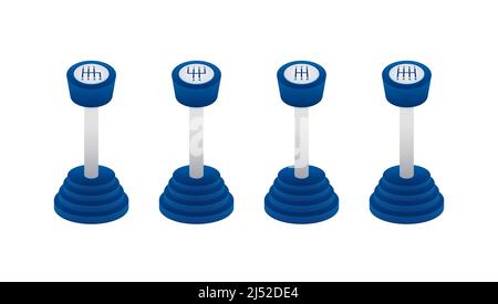 Manual Car transmission, Gear shifter. Vector stock illustration. Stock Vector