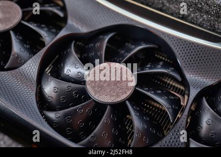 Computer graphics card on a desk Stock Photo