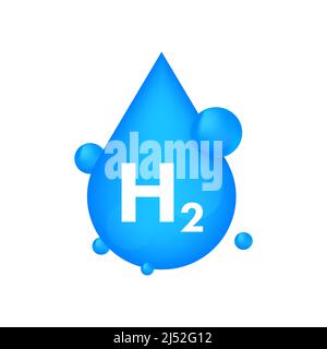 Hydrogen car station, H2 gas. Renewable Eco Energy. Vector stock illustration. Stock Vector