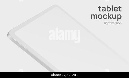 White Tablet Horizontal Mockup with Editable Screen. Vector illustration Stock Vector