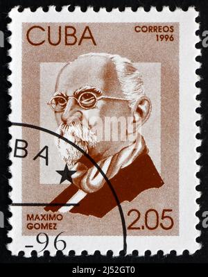 CUBA - CIRCA 1996: a stamp printed in the Cuba shows Maximo Gomez, Cuban Revolutionary, General, Hero of the War of Independence, circa 1996 Stock Photo