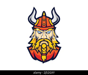 Viking Head Mascot Illustration Vector Stock Vector