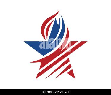 Creative Star Flake with Red and Blue Color Stock Vector