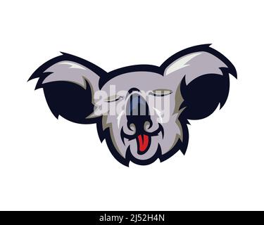 Koala Head with Goofy Expression Illustration Vector Stock Vector