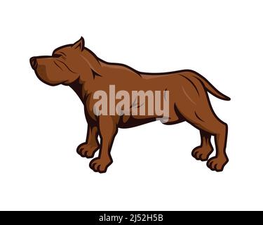 Pitbull Dog with Standing Gesture Illustration Vector Stock Vector