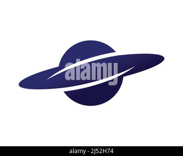 Planet combined with Swirls Symbol Vector Stock Vector