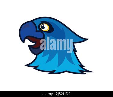 Joyful and Cheerful Parrot Bird Head Illustration Vector Stock Vector