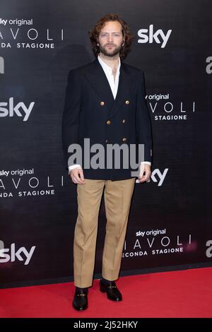 MILAN, ITALY - APRIL 07:  Alessandro Borghi attends the 'Diavoli' Tv Series Second Season Premiere at The Space Odeon on April 07, 2022 in Milan, Ital Stock Photo