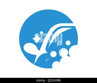 Car Wash combined with Sparkle and Bubbles Symbol Stock Vector