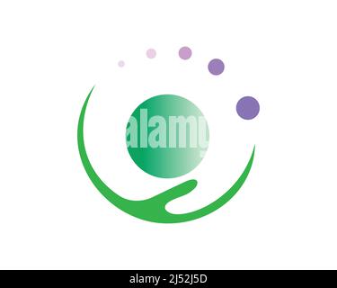 Abstract Green and Purple Circles Symbol Stock Vector