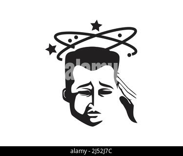 Vertigo Dizziness Man Silhouette Headache Vector Stock Vector Image ...