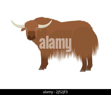 Detailed Yak with Standing Gesture Illustration Vector Stock Vector