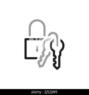 Simple Locks Related Vector Line Icons. Keys for security and encryption. Stock Vector