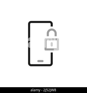 Simple Locks Related Vector Line Icons. Mobile messaging protection. Stock Vector