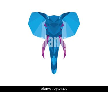 Big Elephant Head Polygonal Illustration Vector Stock Vector