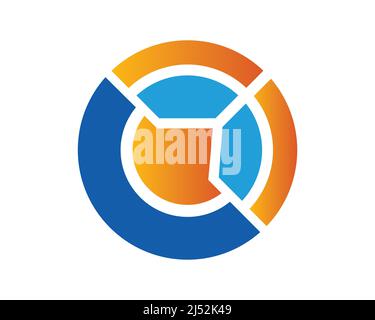 Abstract Business and Technology with Geometrical Slices Symbol Vector Stock Vector