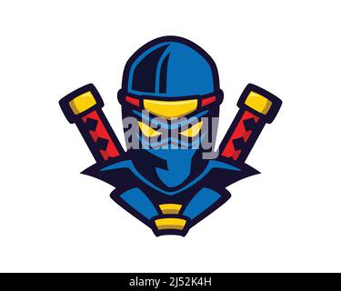 Ninja Mascot Front View with Intimidating Gesture Illustration Vector Stock Vector