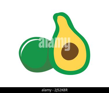 Simple Sliced Avocado Illustration Vector Stock Vector