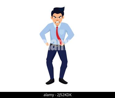 Angry and Mad Businessman Illustration Vector Stock Vector