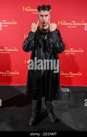 Latin singer-songwriter and producer, Benito  Antonio Martínez Ocasio, better known as 'Bad Bunny,' reveals his new two wax figures at Madame Tussauds Stock Photo