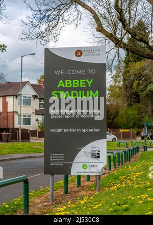 Abbey Stadium in Redditch, Worcestershire, England. Stock Photo