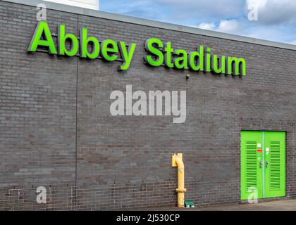 Abbey Stadium in Redditch, Worcestershire, England. Stock Photo