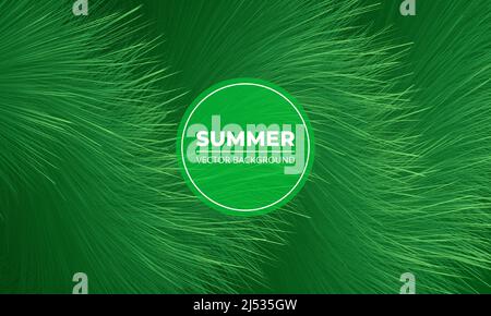 Green summer vector background with grass. Hello summer. Vector illustration Stock Vector