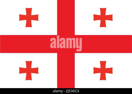 The National Flag of Georgia country. Vector. Stock Vector