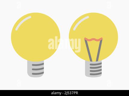 electric bulb lamp cartoon style vector flat illustration Stock Vector