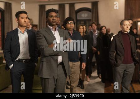 BILLIONS, from left: Daniel K. Isaac, Dhruv Maheshwari, Louis Cancelmi ...