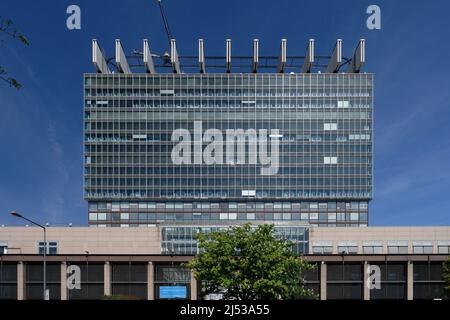 main building of the university hospital cologne against blue sky Stock Photo