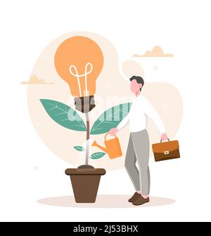 Businessman having creative idea Stock Vector