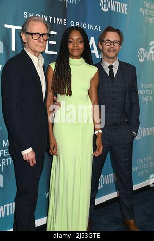 Bill Nighy, Naomie Harris and Jimmi Simpson attendShowtime's New Drama Series 'The Man Who Fell To Earth' Premiere on April 19, 2022 at MOMA in New York, New York, USA. Robin Platzer/ Twin Images/ Credit: Sipa USA/Alamy Live News Stock Photo