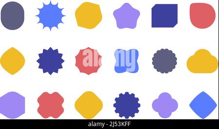 Empty geometric banners. Abstract bold shapes, minimalistic message balloon template Stock Vector