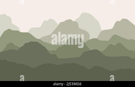 Abstract mountains background. Vector illustration with mountain range landscape. Peaks and cliffs Stock Vector