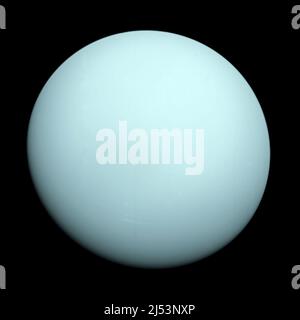 Planet Uranus and his cloudy atmosphere. Elements of this image were furnished by NASA. Stock Photo