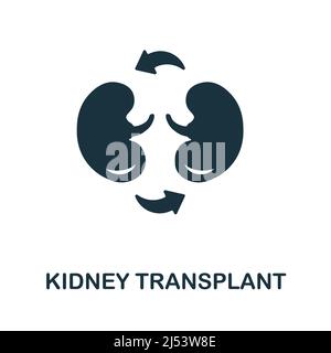 Kidney Transplant flat icon. Colored element sign from transplantation collection. Flat Kidney Transplant icon sign for web design, infographics and Stock Vector