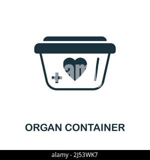 Organ Container flat icon. Colored element sign from transplantation collection. Flat Organ Container icon sign for web design, infographics and more. Stock Vector