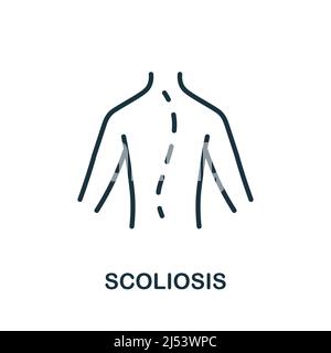 Scoliosis icon. Monochrome simple Scoliosis icon for templates, web design and infographics Stock Vector