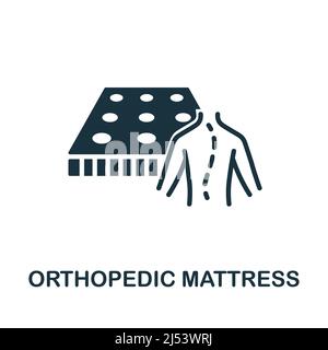 Orthopedic Mattress icon. Monochrome simple Orthopedic Mattress icon for templates, web design and infographics Stock Vector