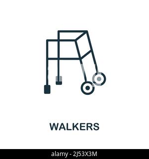 Walkers icon. Monochrome simple Walkers icon for templates, web design and infographics Stock Vector