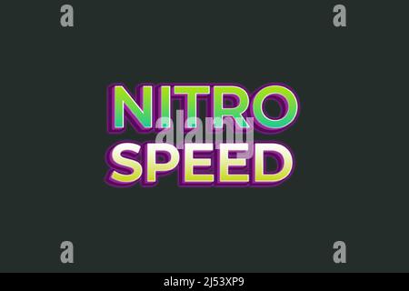 Editable text effects Nitro Speed , words and font can be changed Stock Vector