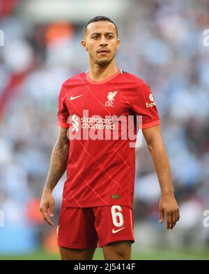 16 April 2022 - Manchester City v Liverpool - Emirates FA Cup - Semi Final - Wembley Stadium  Thiago Alcantara during the FA Cup Semi-Final against Ma Stock Photo