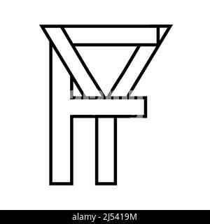 Logo sign, fy yf icon, nft fy interlaced letters f y Stock Vector