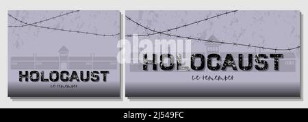 banner for the holocaust. Day of Remembrance for those who died during the genocide. The Second World War. Stock Vector